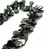 Black Onyx Faceted Pentagon Nugget Beads – Approx. 12–18 mm – Natural Black Onyx Statement Beads