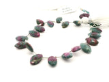 Ruby Zoisite Faceted Marquise Beads – Approx. 8–10 mm – Natural Green & Pink Gemstone Beads  Bead Size: