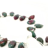 Ruby Zoisite Faceted Marquise Beads – Approx. 8–10 mm – Natural Green & Pink Gemstone Beads  Bead Size: