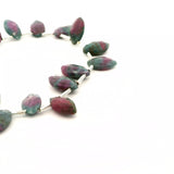 Ruby Zoisite Faceted Marquise Beads – Approx. 8–10 mm – Natural Green & Pink Gemstone Beads  Bead Size: