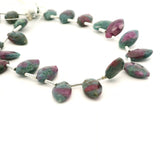 Ruby Zoisite Faceted Marquise Beads – Approx. 8–10 mm – Natural Green & Pink Gemstone Beads  Bead Size: