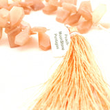Title: Peach Moonstone Faceted Pentagon Nugget Beads – Approx. 10–16 mm – Natural Peach Moonstone