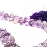 Amethyst Faceted Nugget Beads – Graduated 8–16 mm – Natural Purple Quartz Statement Beads