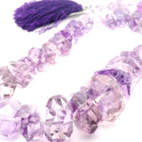 Amethyst Faceted Nugget Beads – Graduated 8–16 mm – Natural Purple Quartz Statement Beads