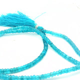 Neon Blue Apatite Faceted Rondelle Beads – Approx. 3–4 mm – Natural Apatite Beads