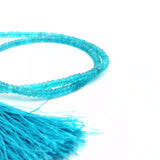 Neon Blue Apatite Faceted Rondelle Beads – Approx. 3–4 mm – Natural Apatite Beads