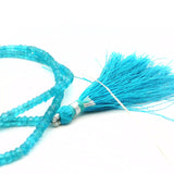 Neon Blue Apatite Faceted Rondelle Beads – Approx. 3–4 mm – Natural Apatite Beads