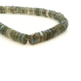 Labradorite Faceted Heishi Beads – Approx. 6–7 mm – Natural Gray Blue Flash Labradorite Strand