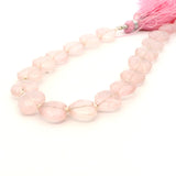 Rose Quartz Faceted Oval Beads – Approx. 10–12 mm – Natural Light Pink Quartz Beads