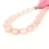 Rose Quartz Faceted Oval Beads – Approx. 10–12 mm – Natural Light Pink Quartz Beads