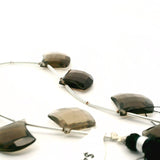 Smoky Quartz Faceted Fan Beads – Natural Brown Quartz Focal Beads