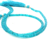 Neon Blue Apatite Faceted Rondelle Beads – Approx. 3–4 mm – Natural Apatite Beads