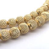 1 Strand of Round Beads |  Brushed | Anti Tarnished | Copper/Brass Beads | Gold Finish 25to 43 Bead In a Strand |  Size-,4mm5mm, 6mm,8mm.