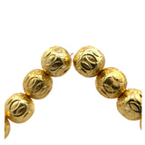 1 Strand of Brushed Finish Fancy Shiny Round Gold Finish Beads , E-coated Beads. Available Two  Size is: 18mm And 20mm