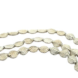 1 Strand of Brushed Finish Fancy  Gold Finish And Silver Plated  Beads , E-coated Beads. Bead Size is: 10mmX12mm