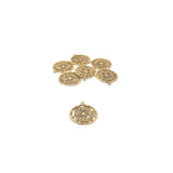 A Pack of 6Pcs. Gold Finish  Charm/Pendent E-coated, Brushed Finish, Handmade Connectors/ Findings in  sizes "27X23mm