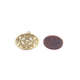 A Pack of 6Pcs. Gold Finish  Charm/Pendent E-coated, Brushed Finish, Handmade Connectors/ Findings in  sizes "27X23mm