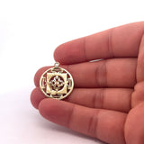 A Pack of 6Pcs. Gold Finish  Charm/Pendent E-coated, Brushed Finish, Handmade Connectors/ Findings in  sizes "27X23mm