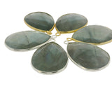 Multi Fire Labradorite Heart Pendant – 15x18mm & 18x25mm, 1 Loop, Bezel Set in 925 Sterling Silver & Gold Plated Silver, 1 Pc