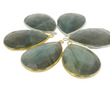 Multi Fire Labradorite Heart Pendant – 15x18mm & 18x25mm, 1 Loop, Bezel Set in 925 Sterling Silver & Gold Plated Silver, 1 Pc