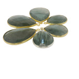 Multi Fire Labradorite Heart Pendant – 15x18mm & 18x25mm, 1 Loop, Bezel Set in 925 Sterling Silver & Gold Plated Silver, 1 Pc