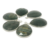 Multi Fire Labradorite Heart Pendant – 15x18mm & 18x25mm, 1 Loop, Bezel Set in 925 Sterling Silver & Gold Plated Silver, 1 Pc