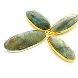 Labradorite Oval Multi Fire Pendant 10mmx24mm or 13mmx30mm, One Loop, Sterling Silver or Gold Plated, 1pc