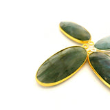 Labradorite Oval Multi Fire Pendant 10mmx24mm or 13mmx30mm, One Loop, Sterling Silver or Gold Plated, 1pc