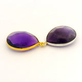Amethyst Pear Shape Pendant 18mmx25mm One Loop | Gold Plated Over Sterling Silver and Sterling Silver | Purple Gemstone Pendant
