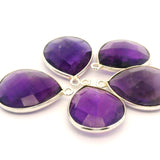 Amethyst Pear Shape Pendant 18mmx25mm One Loop | Gold Plated Over Sterling Silver and Sterling Silver | Purple Gemstone Pendant