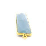 Blue Opal Rectangle Pendant – 8mmX30mm,10mmx40mm, Gold Plated over Sterling Silver, 1 Pc