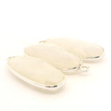 Rainbow Moonstone Bezel Oval Shape  Bezel Pendant – 10mmX24mm One Loop Gold Plated over Sterling Silver and Sterling  1 Pc