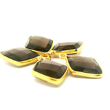 Black Onyx Diamond Pendant 8x12mm 12x15mm | One Loop Gold Plated Over Sterling Silver and Sterling Silver Gemstone Pendant