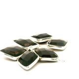 Black Onyx Diamond Pendant 8x12mm 12x15mm | One Loop Gold Plated Over Sterling Silver and Sterling Silver Gemstone Pendant