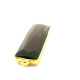 Black Onyx Rectangle Pendant 8mmx30mm 10mmx40mm | One Loop Gold Plated Over Sterling Silver and Sterling Silver Gemstone Pendant