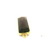 Black Onyx Rectangle Pendant 8mmx30mm 10mmx40mm | One Loop Gold Plated Over Sterling Silver and Sterling Silver Gemstone Pendant