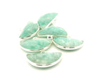 Amazonite Half Moon Stone Pendant One Loop 9x18mm Gold Plated Over Sterling Silver / 925 Silver