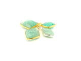 Amazonite Diamond Pendant One Loop 8mx12mm 12mx15mm Gold Plated Over Sterling Silver / 925 Silver.1pcs