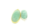 Amazonite Oval Pendant One Loop 10mx24mm ,13mx30mm Gold Plated Over Sterling Silver / 925 Silver.1Pcs