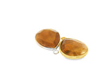 Tiger Eye Pear One-Loop Bezel Setting 15mmx18mm & 18mmx25mm – Gold Plated Over Sterling Silver or 925 Silver