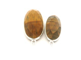 Tiger Eye Oval Pendant Bezel 10x24mm & 13x30mm One Loop – Gold Plated Over Sterling Silver or 925 Silver