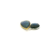 Labradorite Fire Pear Shape Bezel 15mm×18mm, 18mm×25mm – One Loop – Gold Plated Over Sterling Silver / 925 Silver – 1pcs