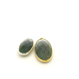 Oval Labradorite Fire Bezel 10mm×24mm, 13mm×30mm – One Loop – Gold Plated Over Sterling Silver / 925 Silver – 1pcs