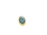 Oval Labradorite Fire Bezel 10mm×24mm, 13mm×30mm – One Loop – Gold Plated Over Sterling Silver / 925 Silver – 1pcs