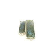 Rectangle Labradorite One Loop Bezel Pendant – 8×30mm & 10×40mm – Gold Plated / 925 Silver – 1pcs