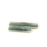 Rectangle Labradorite One Loop Bezel Pendant – 8×30mm & 10×40mm – Gold Plated / 925 Silver – 1pcs
