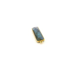 Rectangle Labradorite One Loop Bezel Pendant – 8×30mm & 10×40mm – Gold Plated / 925 Silver – 1pcs