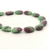 Natural Ruby Zoisite Oval Faceted Gemstone Beads 10×14mm to 12×18mm – 13 Beads in a Strand