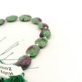 Natural Ruby Zoisite Oval Faceted Gemstone Beads 10×14mm to 12×18mm – 13 Beads in a Strand