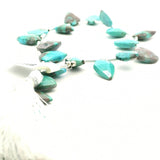 Spectrolite Freeform Faceted Pear Gemstone Beads Strand – 11.8×8mm – Strong Color Flash Stones